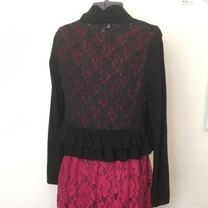 Studio Y Black Lace Cardigan - Size Large
